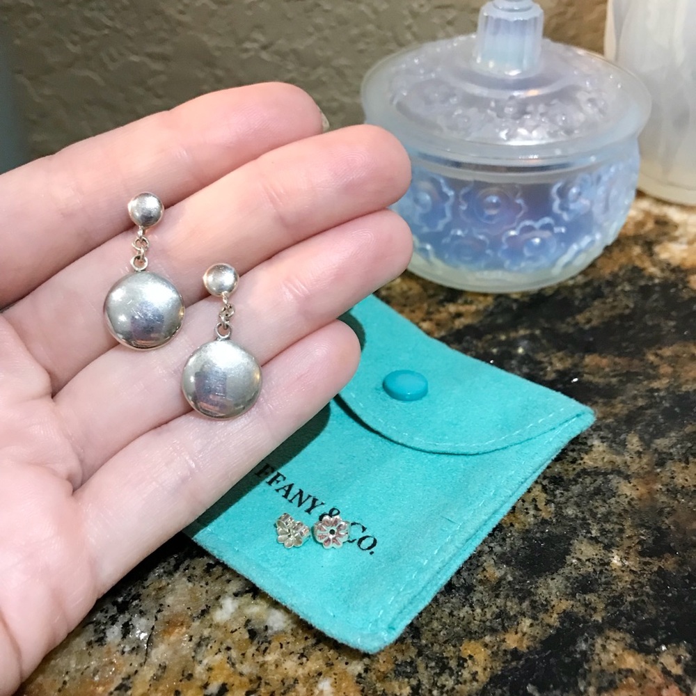 Tiffany & Co. Dangle Disc Earrings .925 Silver